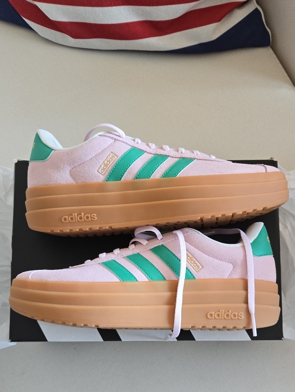 Adidas VL Court Bold Pink Green Platform Sneakers Women's 8.5 NWT - Picture 3 of 16